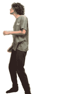 Animation of a man in green reacting to a heavy kick