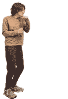 Animation of a man in tan walking forward